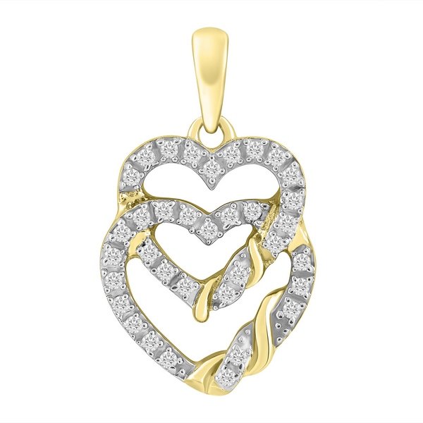 14K 0.11CT D-PENDANT RDS "DOUBLE HEARTS"